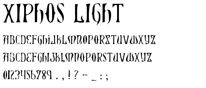 Xiphos Light font